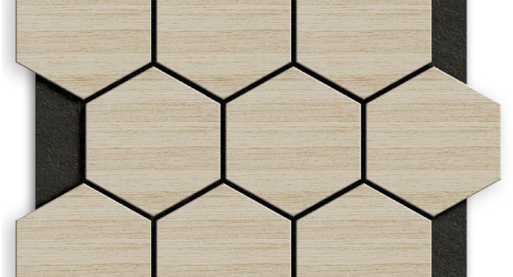 HEXAGON 04 - WHITE OAK — Wood Hexagon wall panel finish