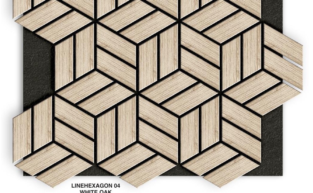 LINEHEXAGON 05 — Wood Line Hexagon wall panel finish