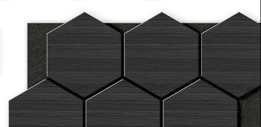 HEXAGON 05 - DARK GRAY — Wood Hexagon wall panel finish