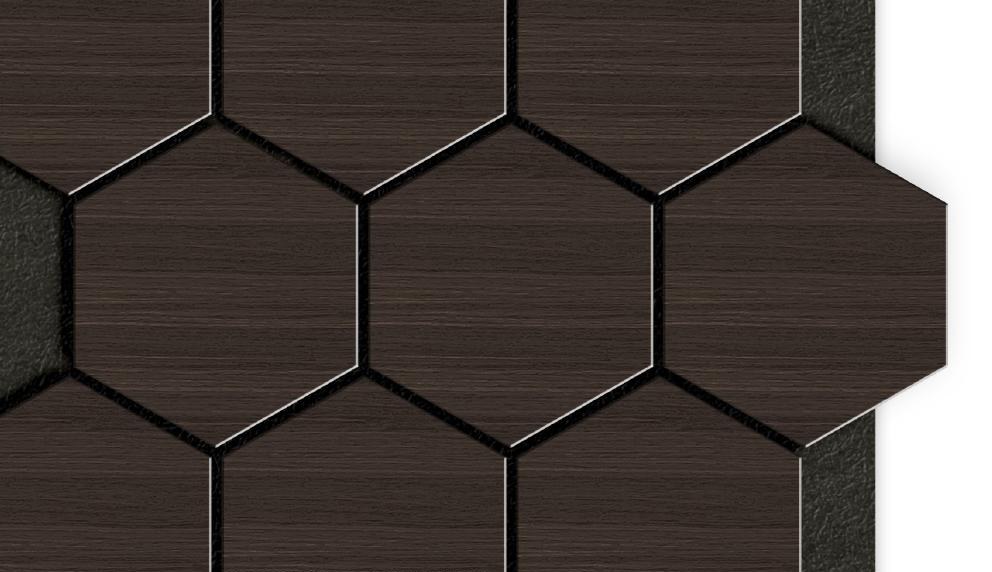 HEXAGON 02 - LIGHT SMOKE — Wood Hexagon wall panel finish